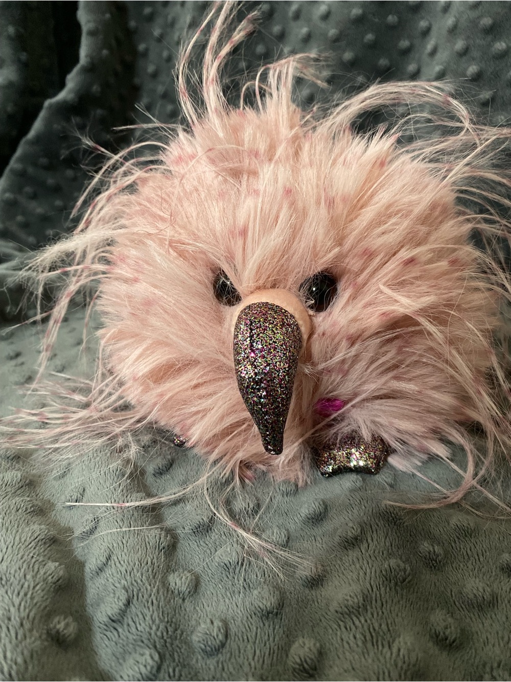 Fluffy Flamingo Plush - Pink Glitter Beak